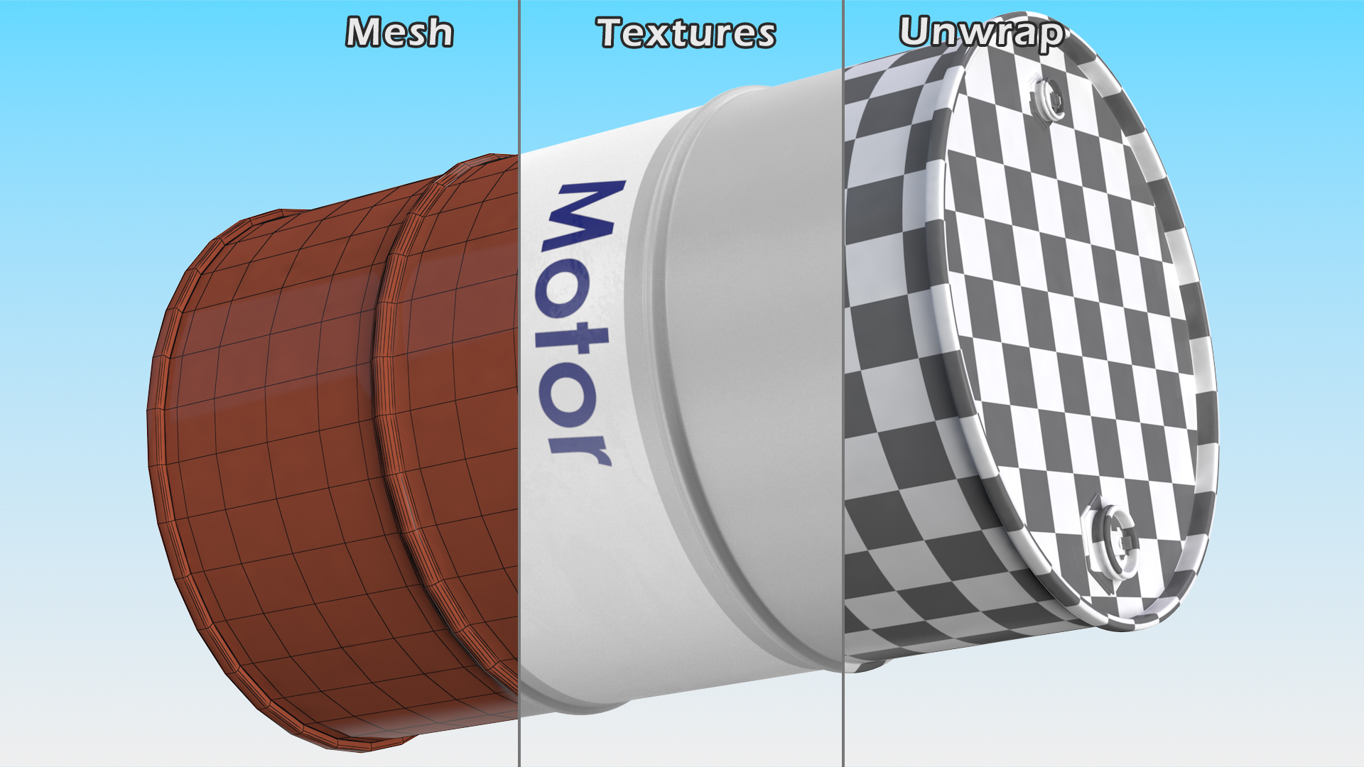3D Motor Oil Barrel
