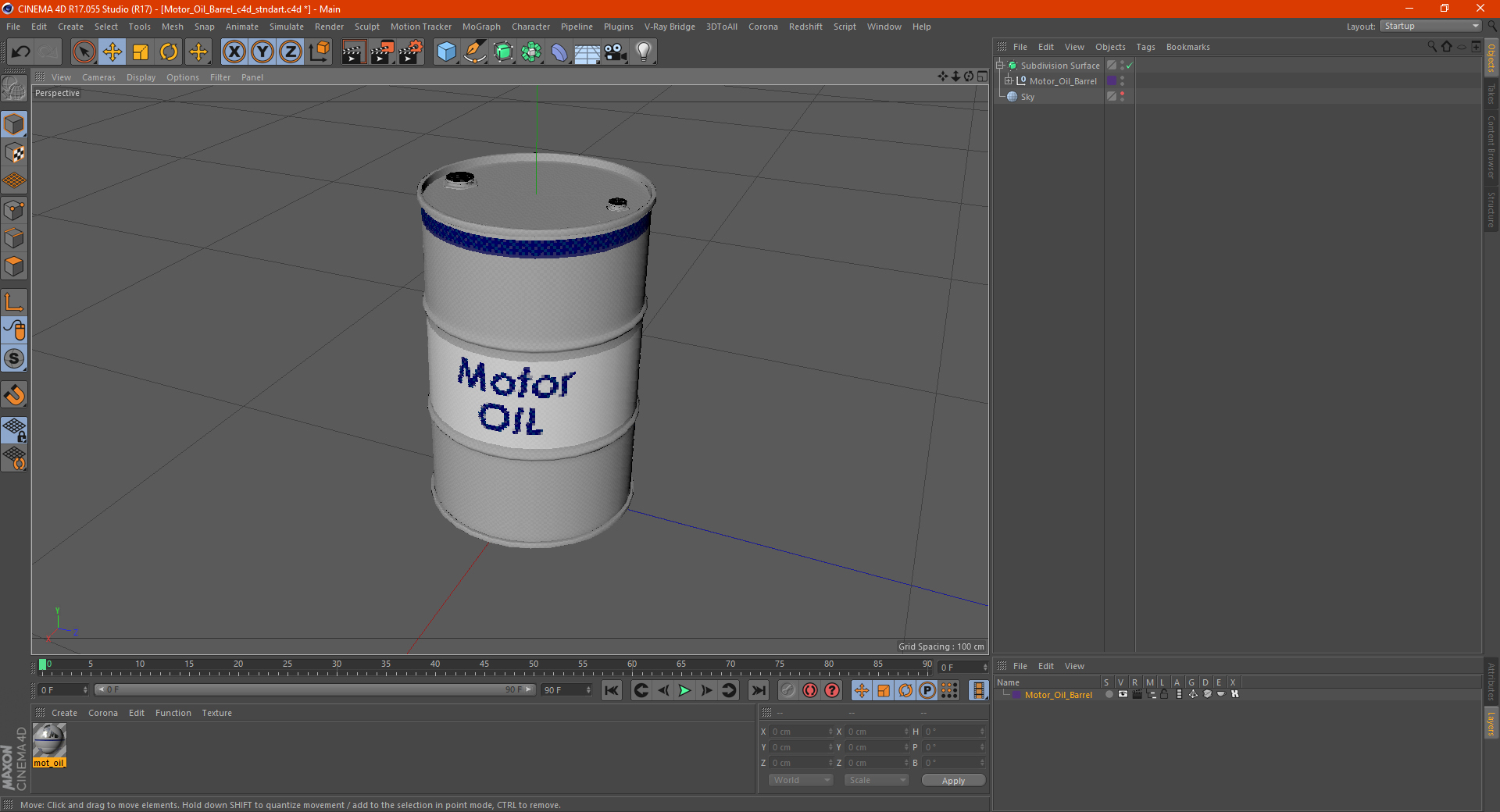 3D Motor Oil Barrel