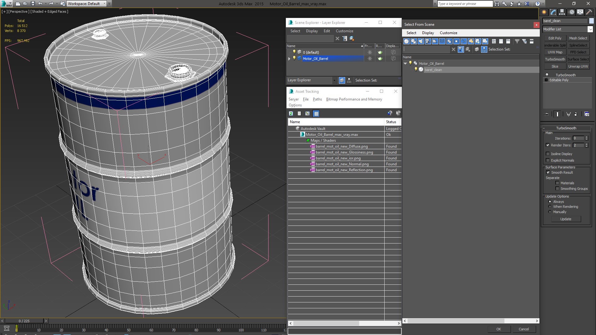 3D Motor Oil Barrel