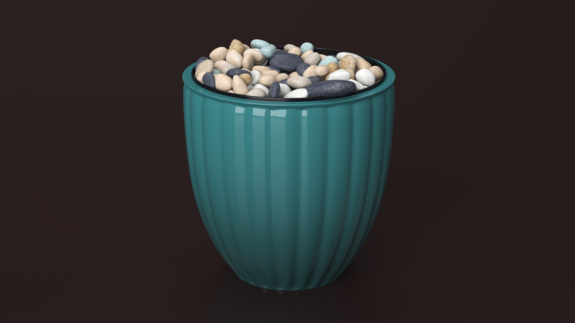 3D model Planter with Pebbles