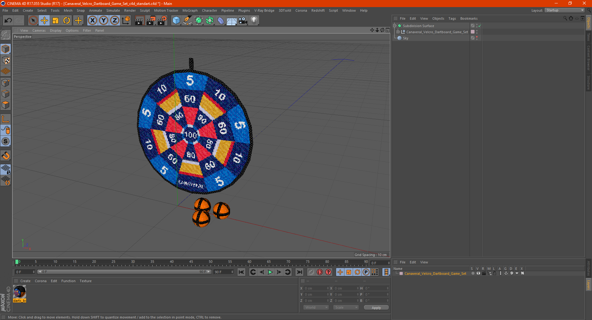 3D model Canaveral Velcro Dartboard Game Set