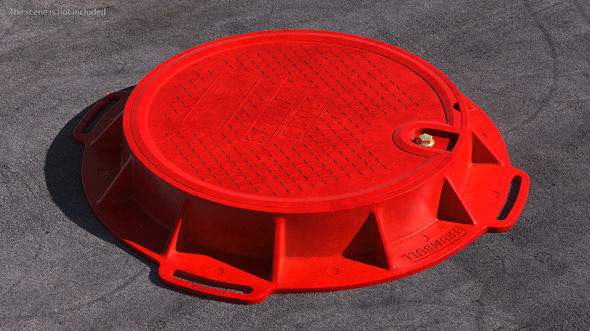 Fiberglass Manhole Red 3D