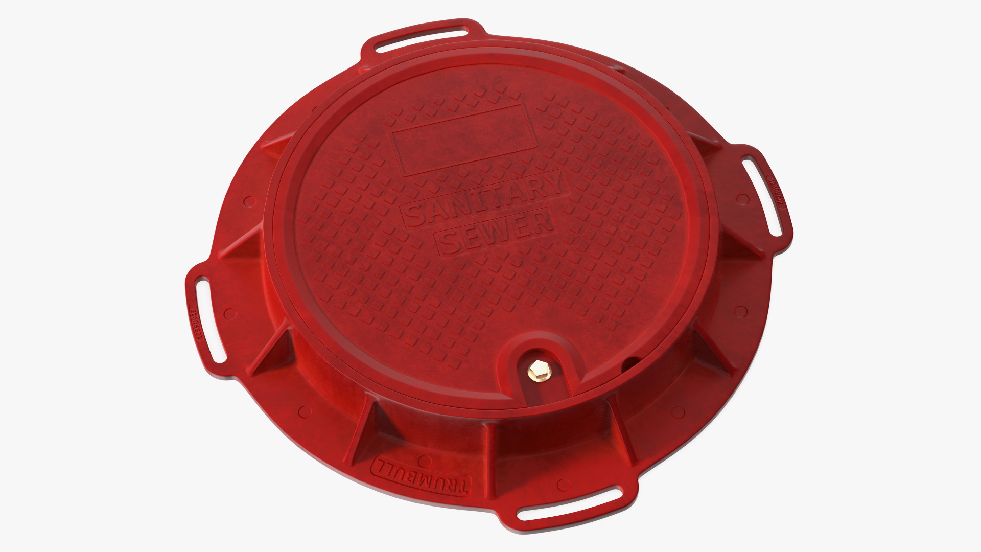 Fiberglass Manhole Red 3D