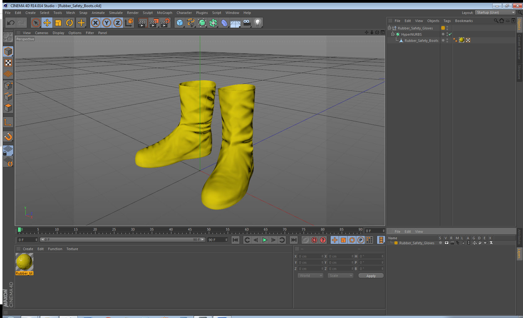 Rubber Safety Boots 3D model