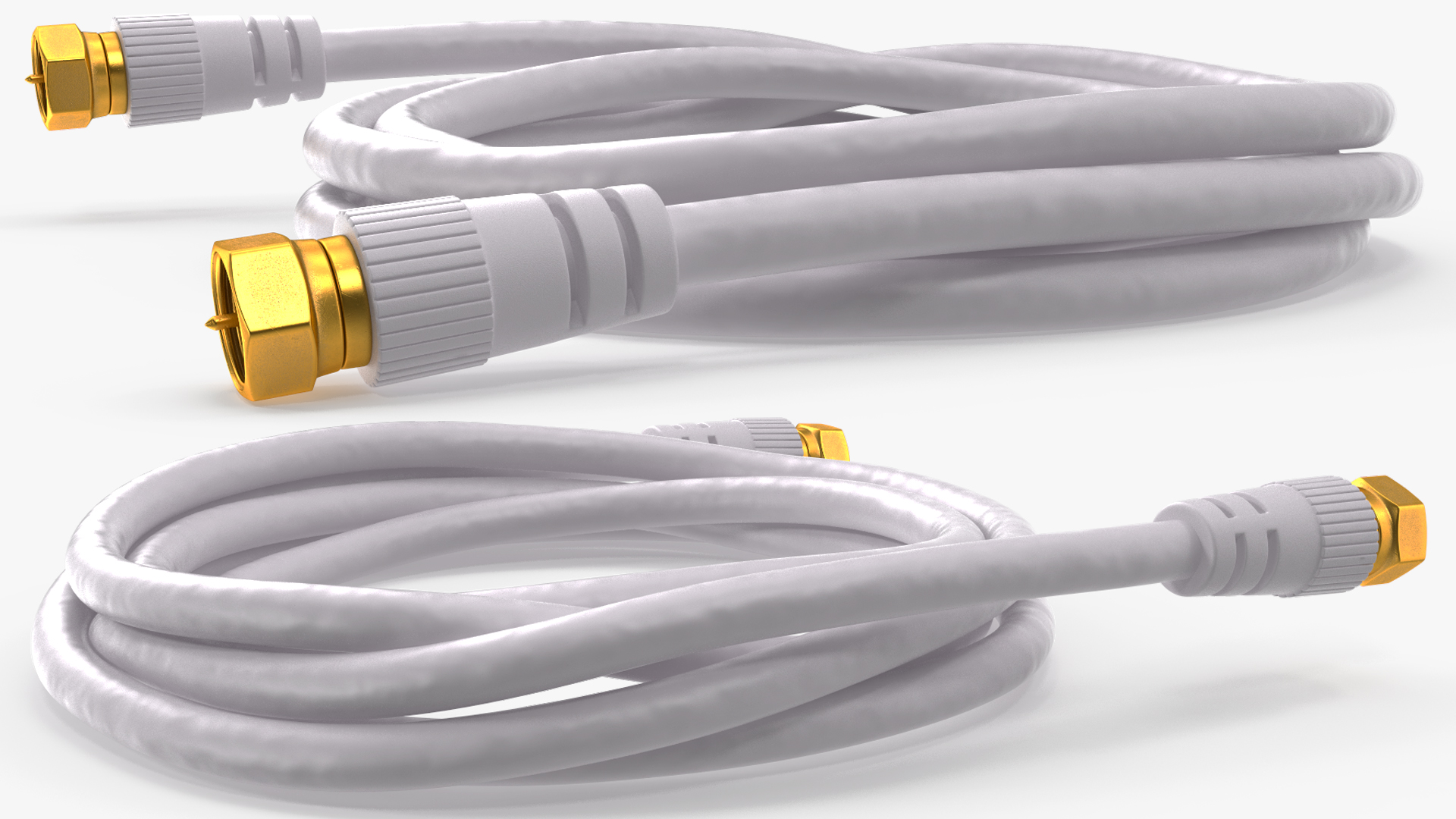 3D F Type RG6 Coax Cable Gold Plated model