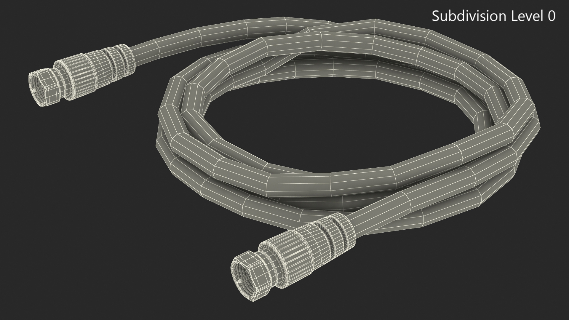 3D F Type RG6 Coax Cable Gold Plated model