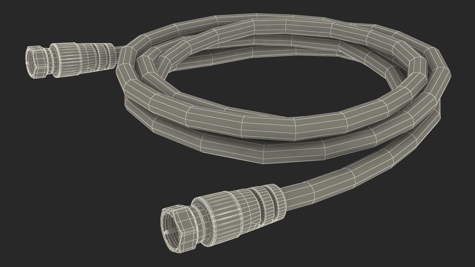 3D F Type RG6 Coax Cable Gold Plated model