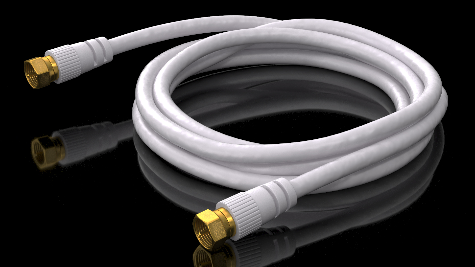 3D F Type RG6 Coax Cable Gold Plated model