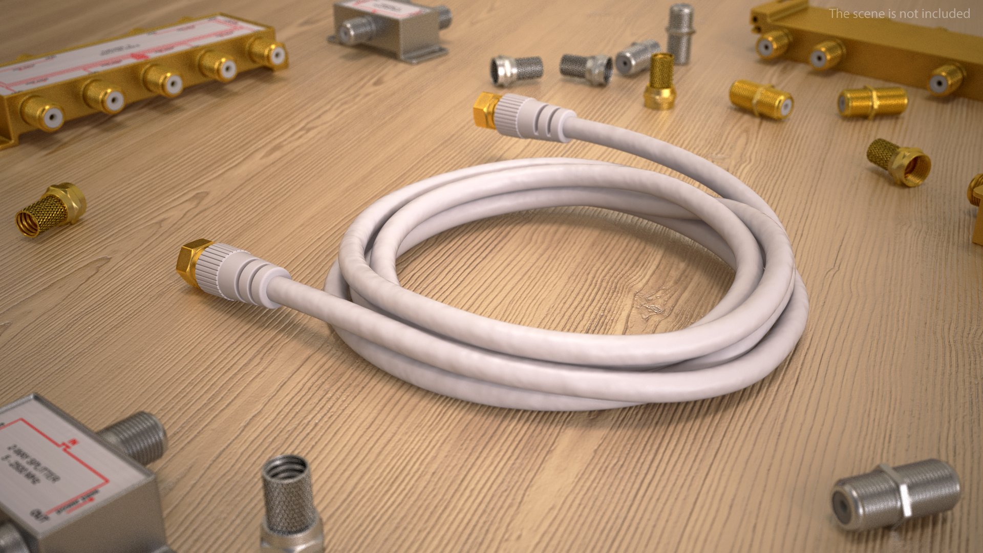 3D F Type RG6 Coax Cable Gold Plated model