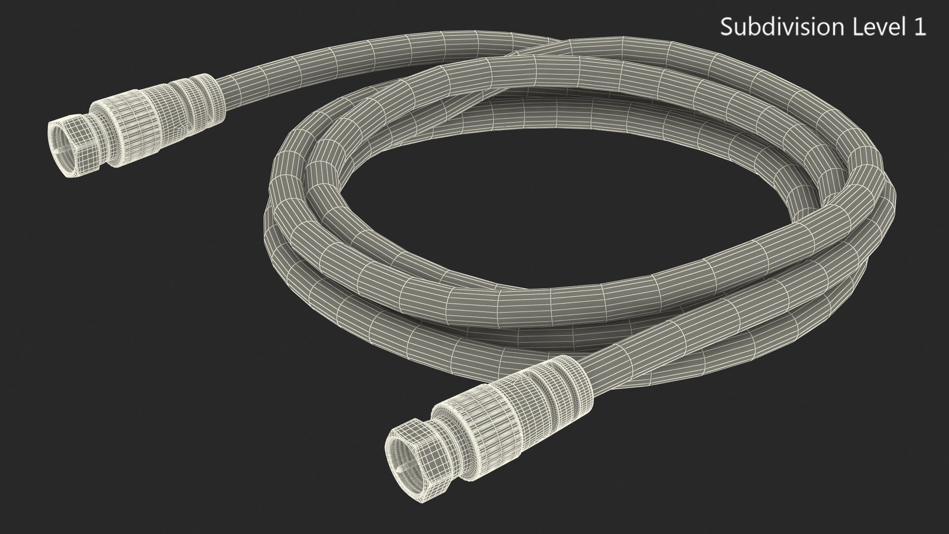 3D F Type RG6 Coax Cable Gold Plated model