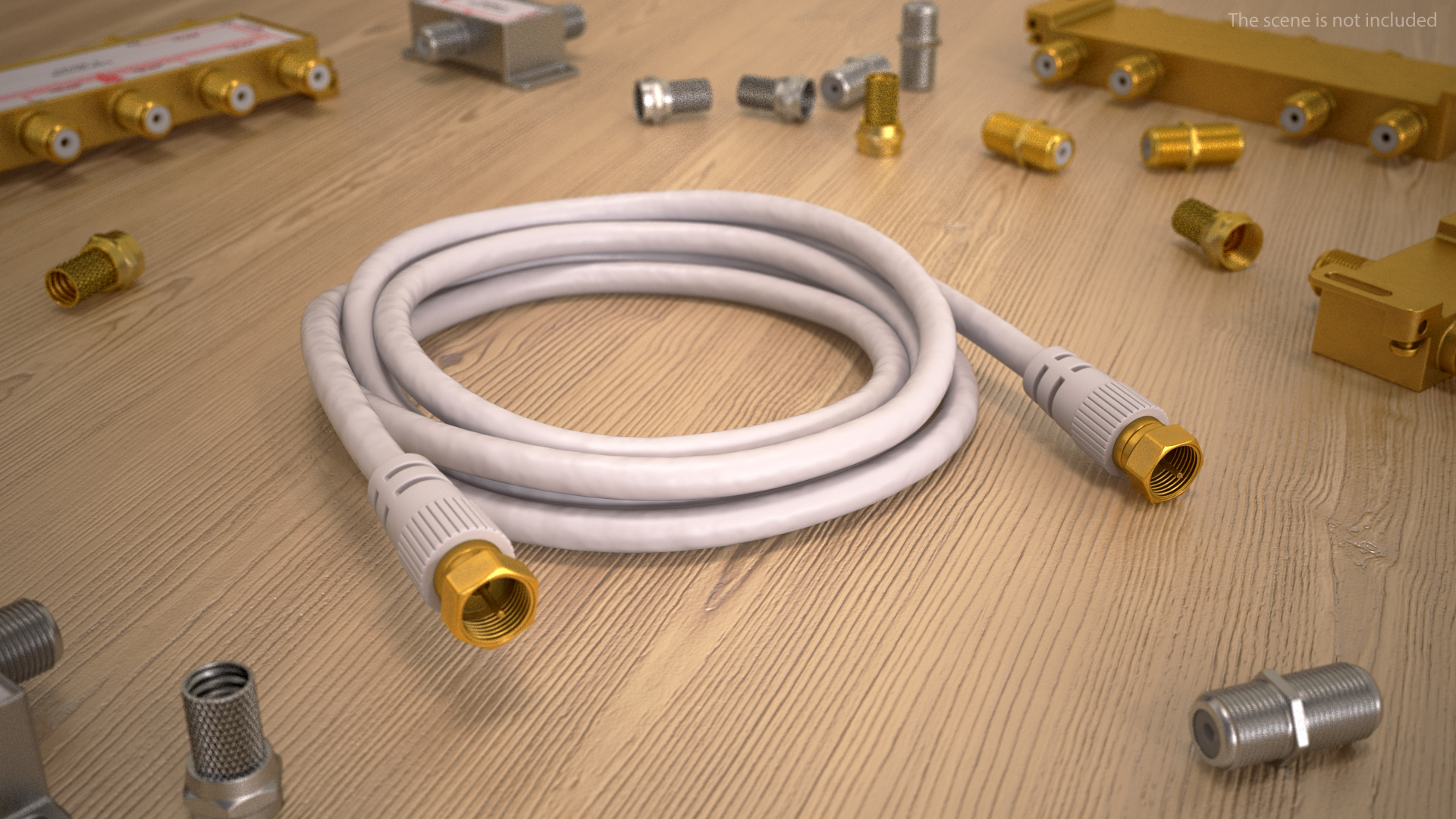 3D F Type RG6 Coax Cable Gold Plated model