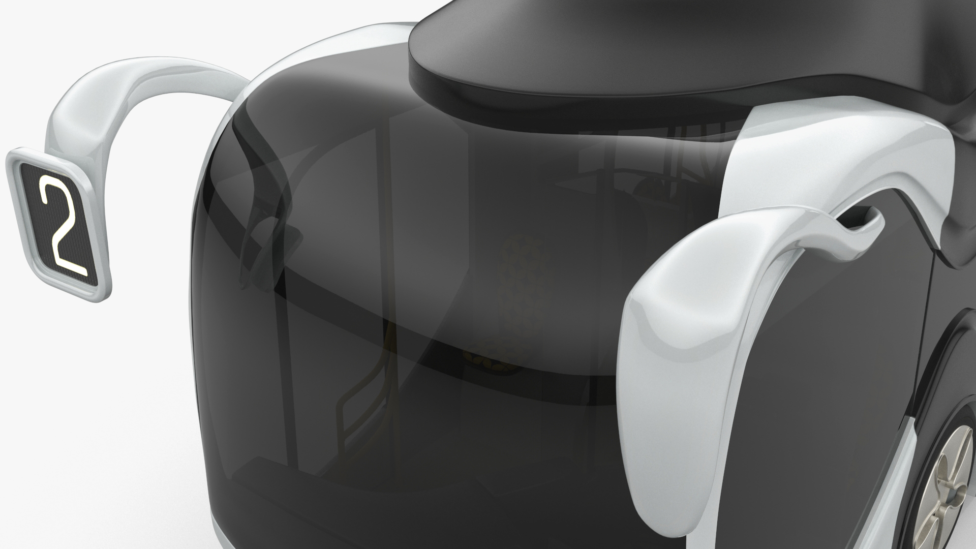 3D Futuristic Electric Bus Concept White Rigged for Maya model