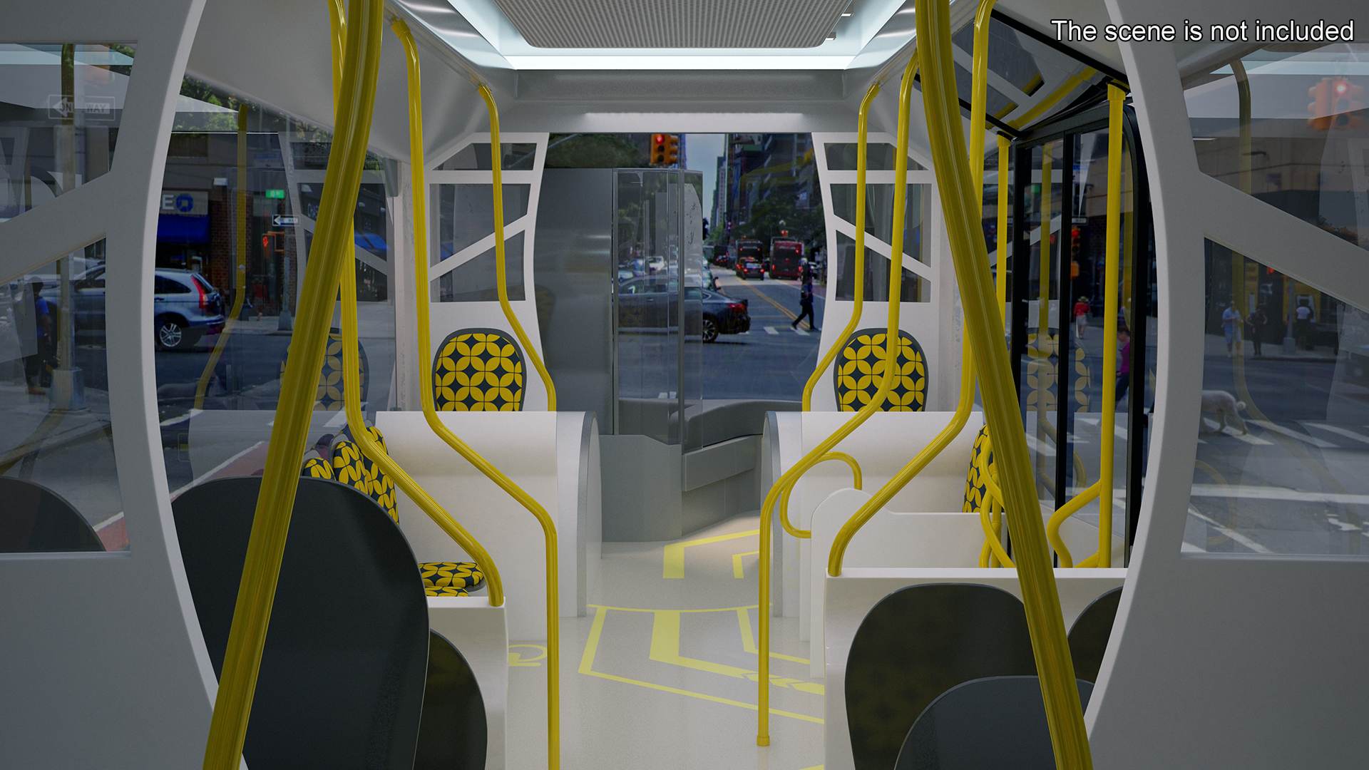 3D Futuristic Electric Bus Concept White Rigged for Maya model