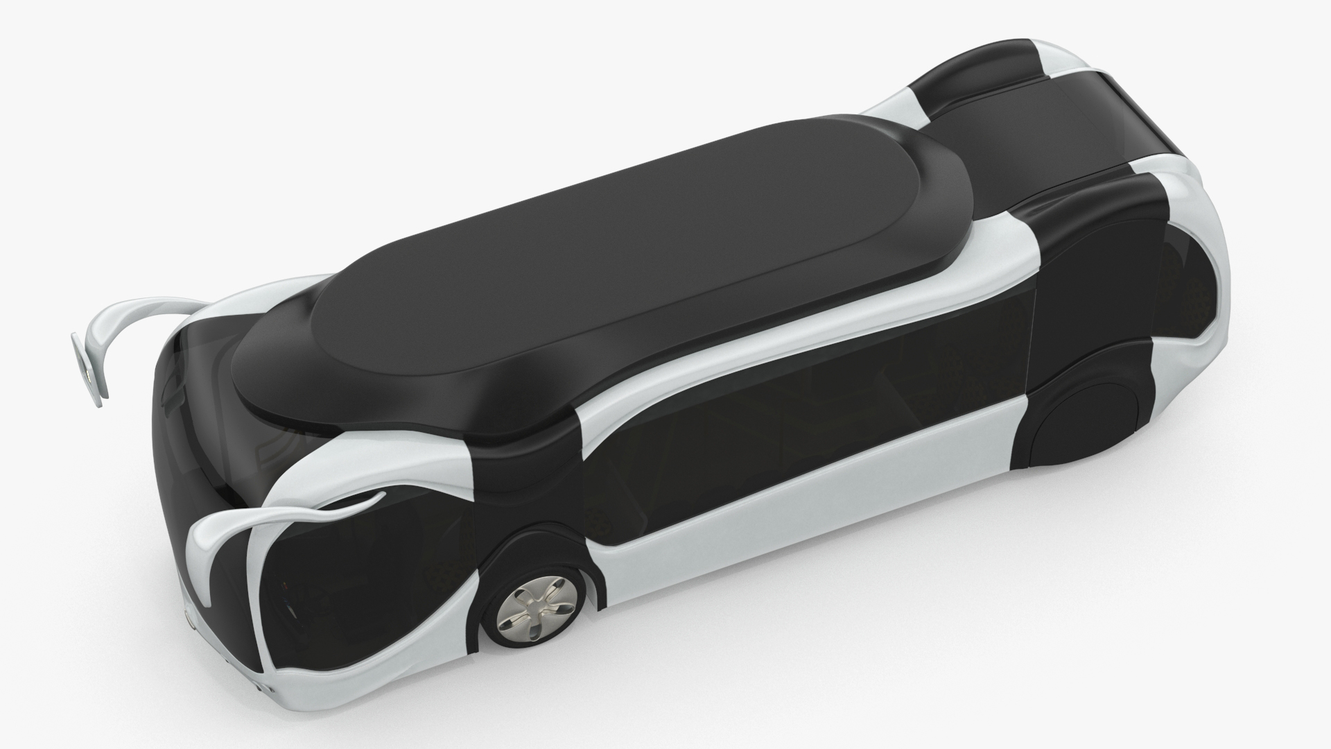 3D Futuristic Electric Bus Concept White Rigged for Maya model
