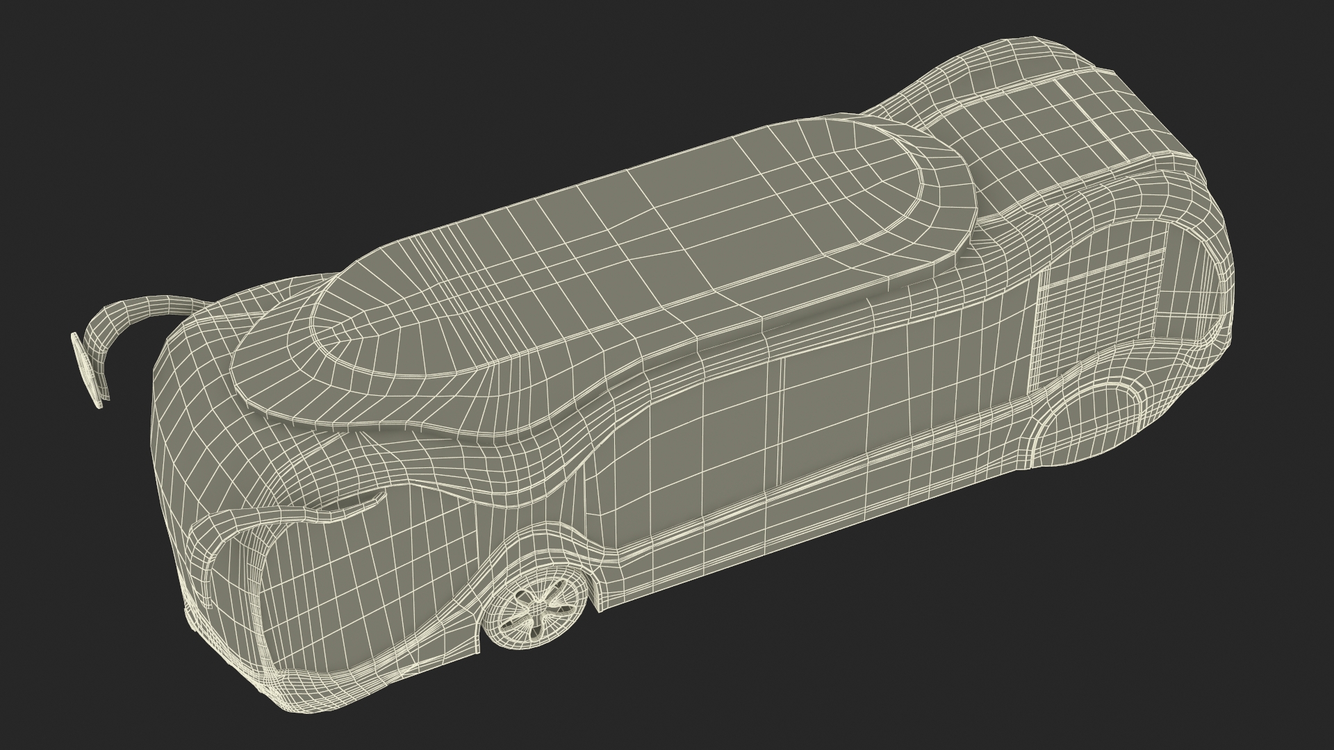 3D Futuristic Electric Bus Concept White Rigged for Maya model