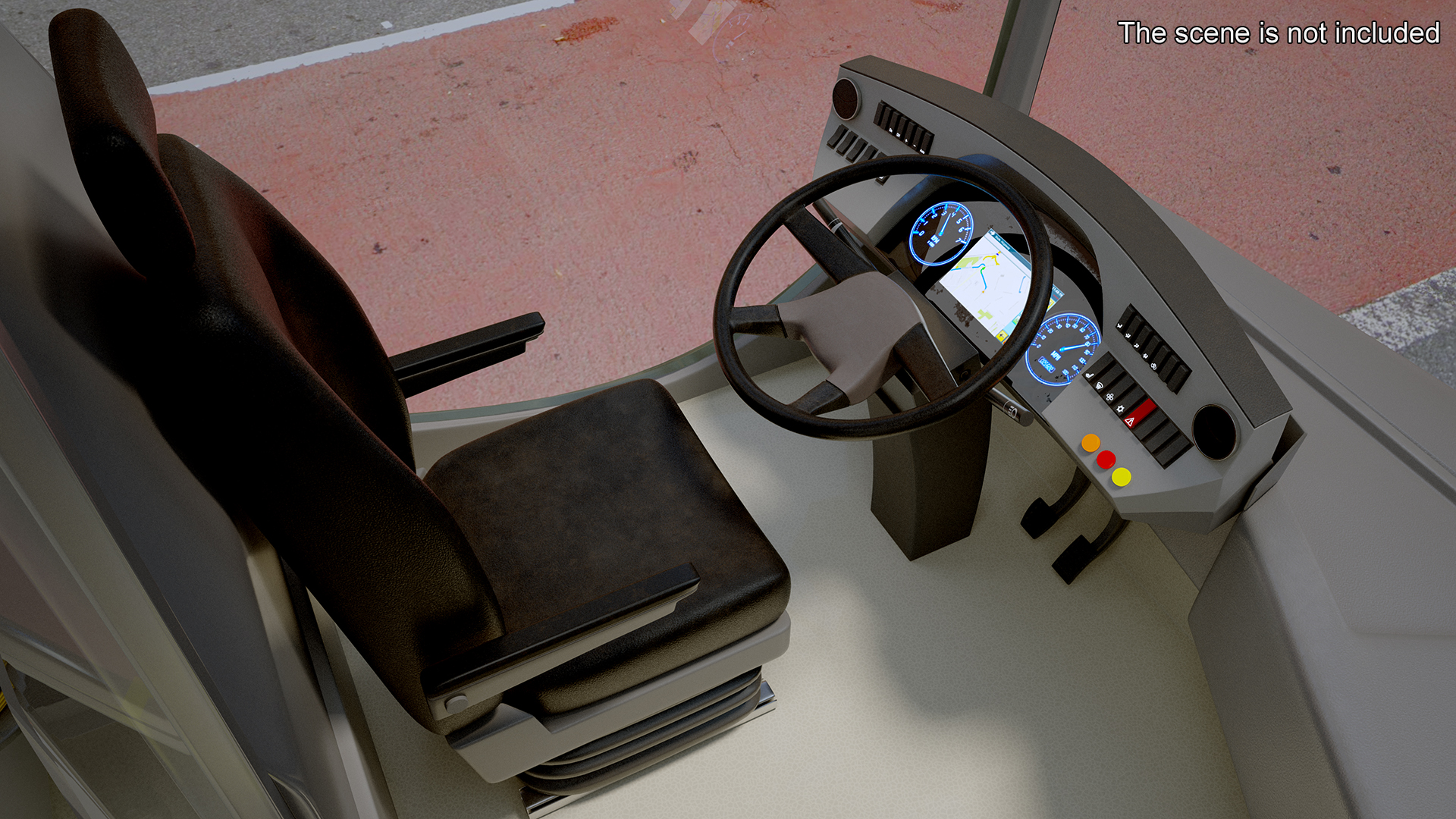 3D Futuristic Electric Bus Concept White Rigged for Maya model