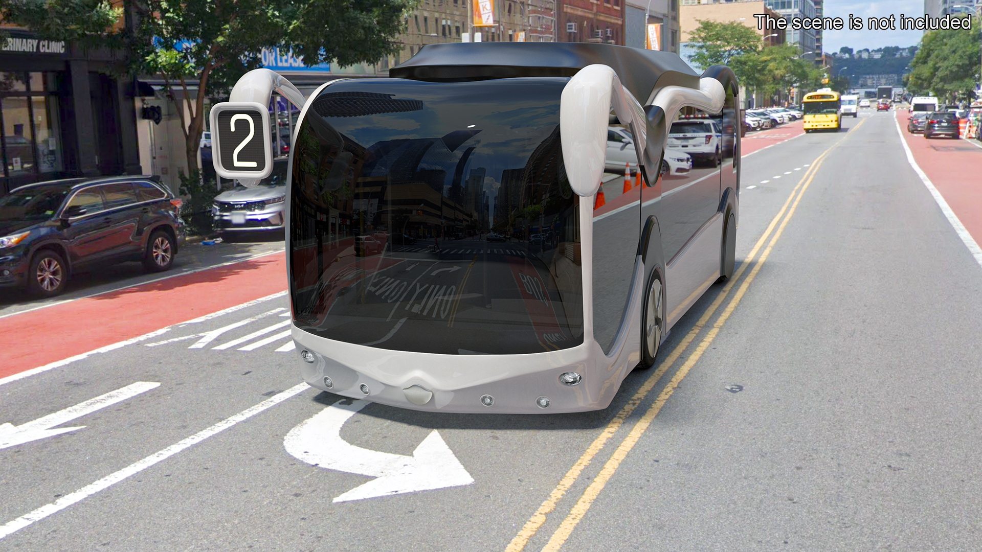 3D Futuristic Electric Bus Concept White Rigged for Maya model