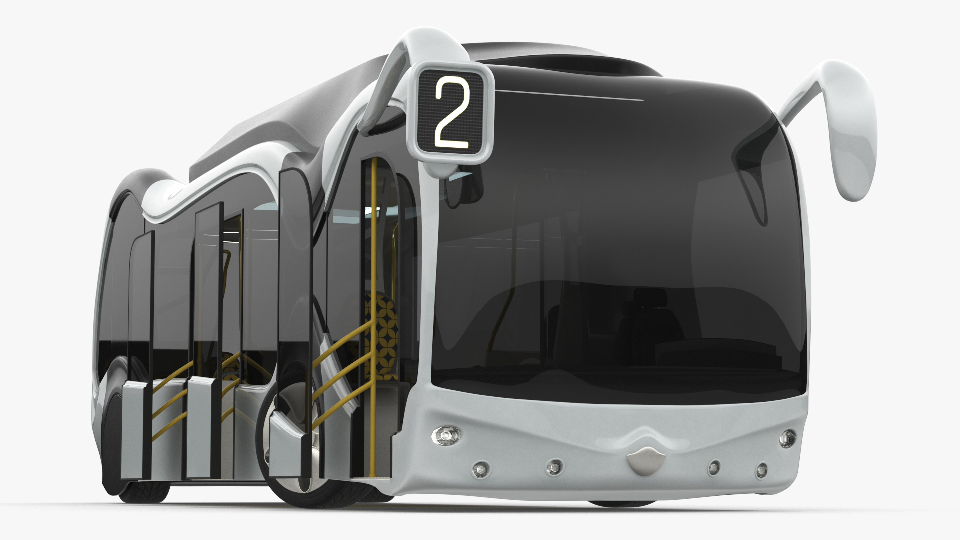 3D Futuristic Electric Bus Concept White Rigged for Maya model
