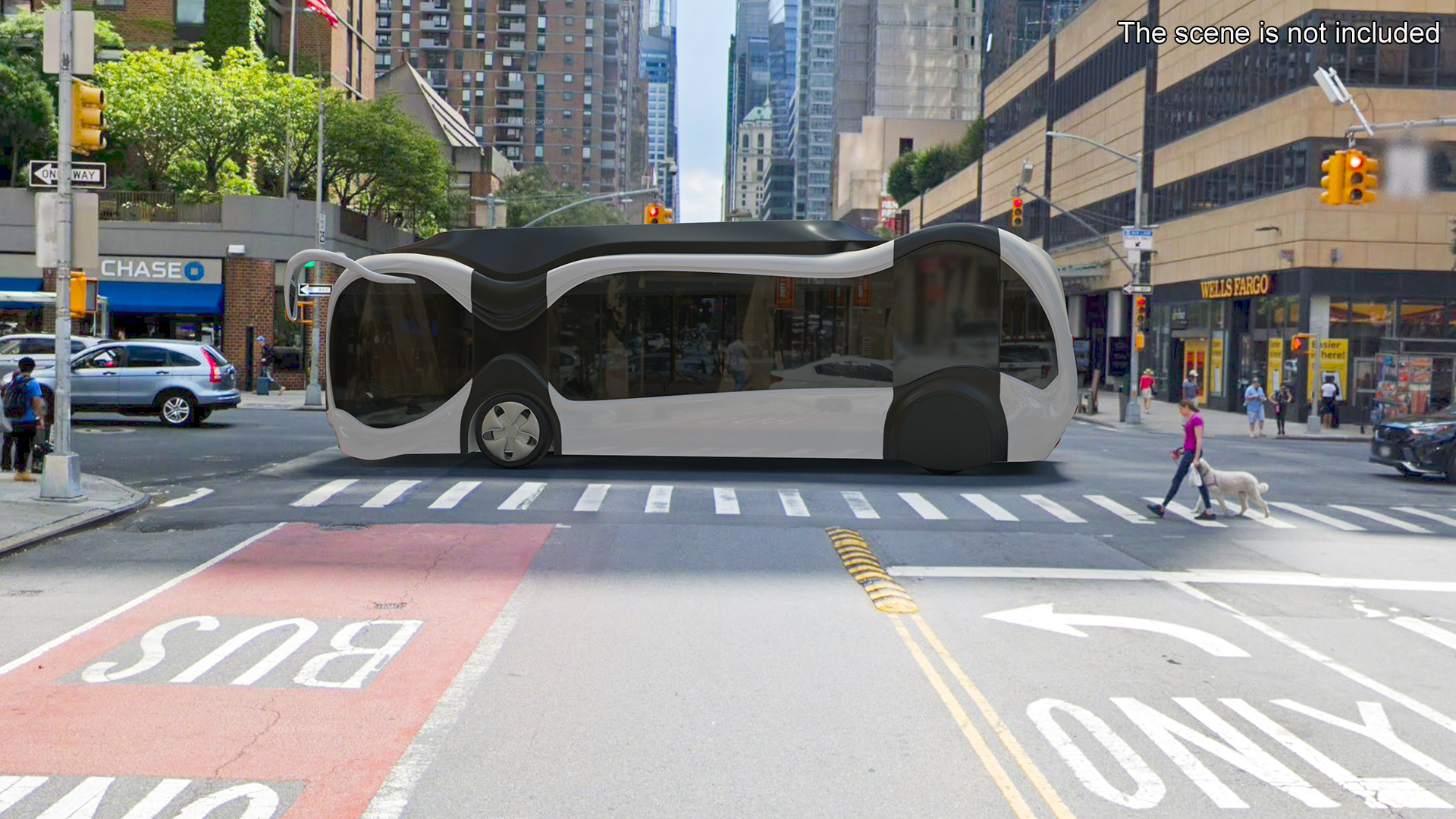 3D Futuristic Electric Bus Concept White Rigged for Maya model