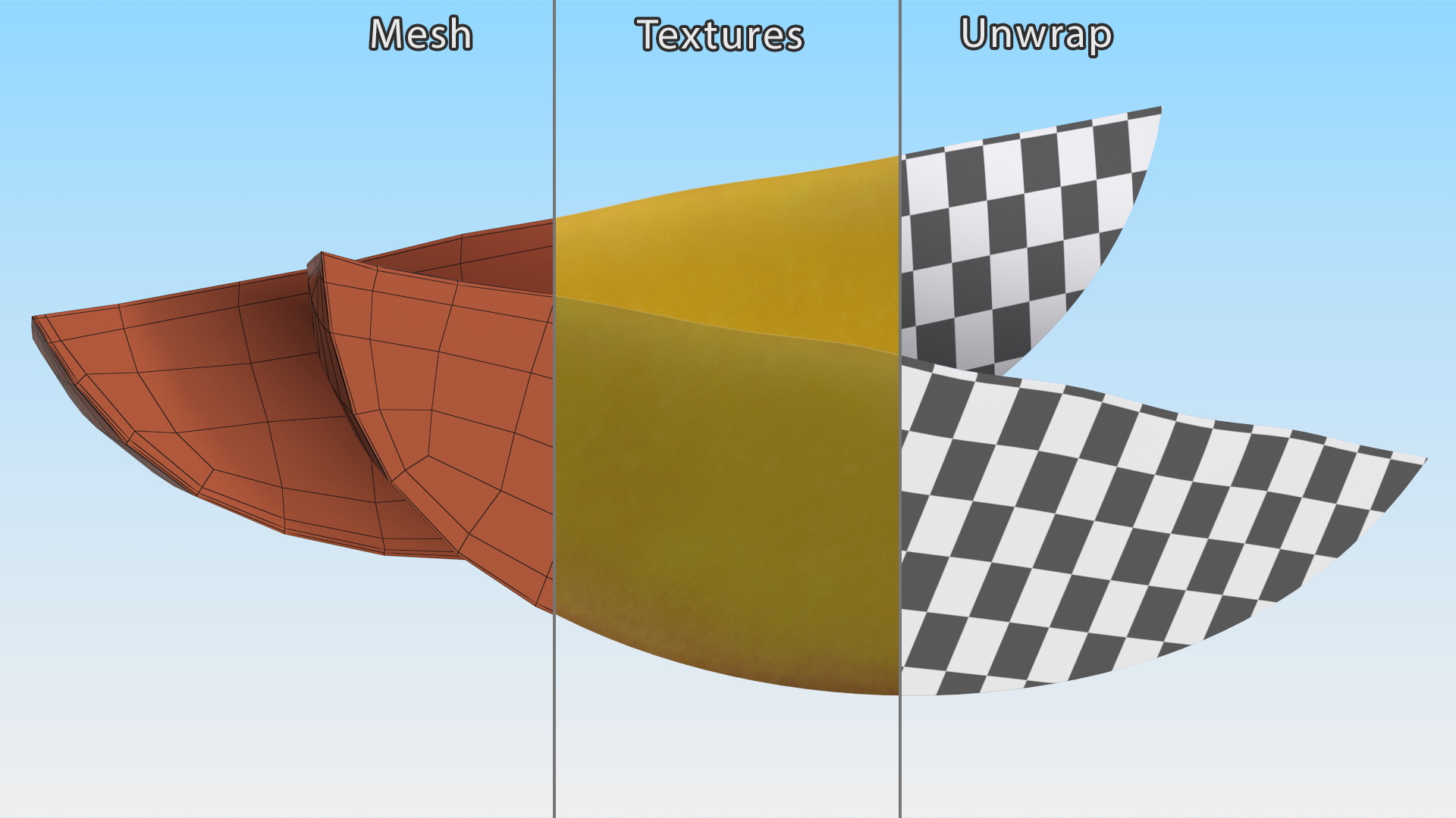 Yellow Mango Slices 3D model