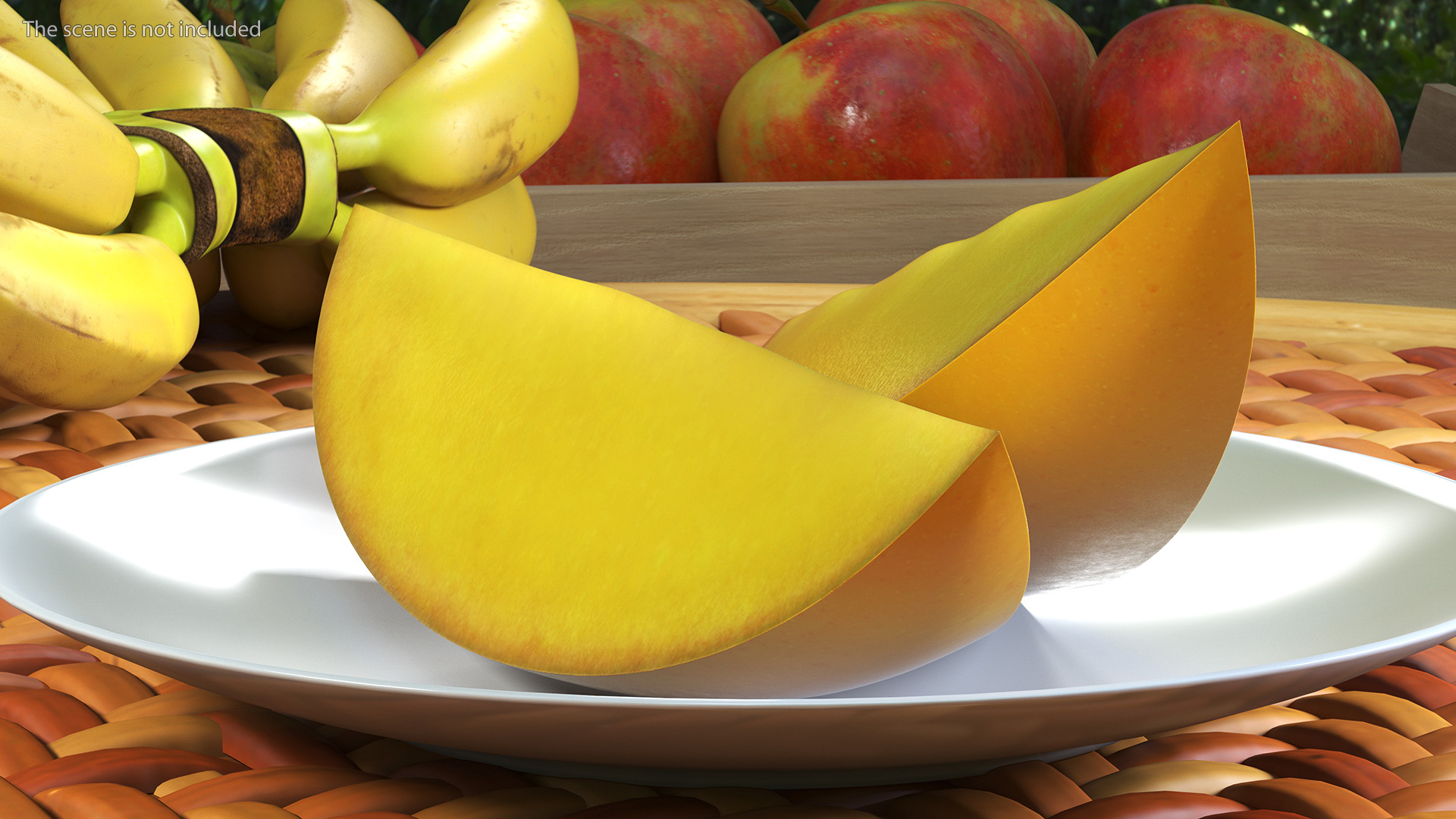 Yellow Mango Slices 3D model