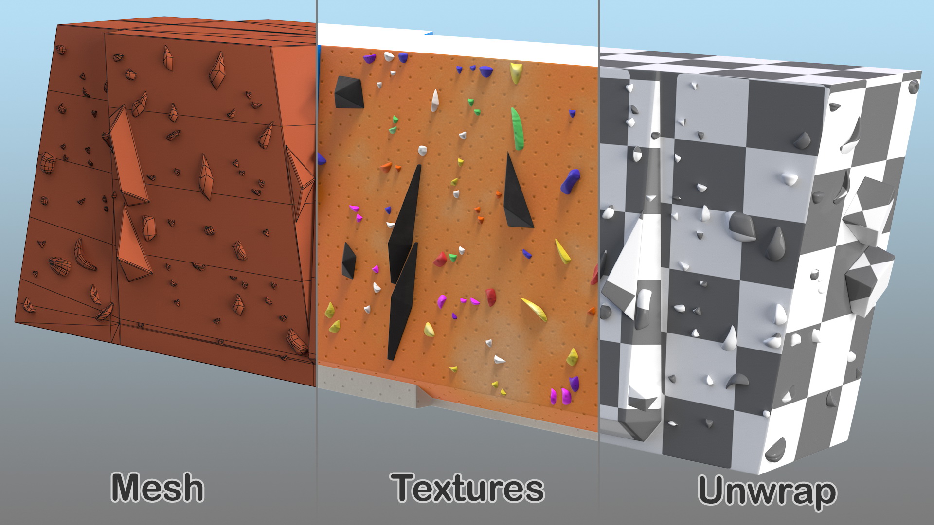 3D model Small Bouldering Climbing Wall