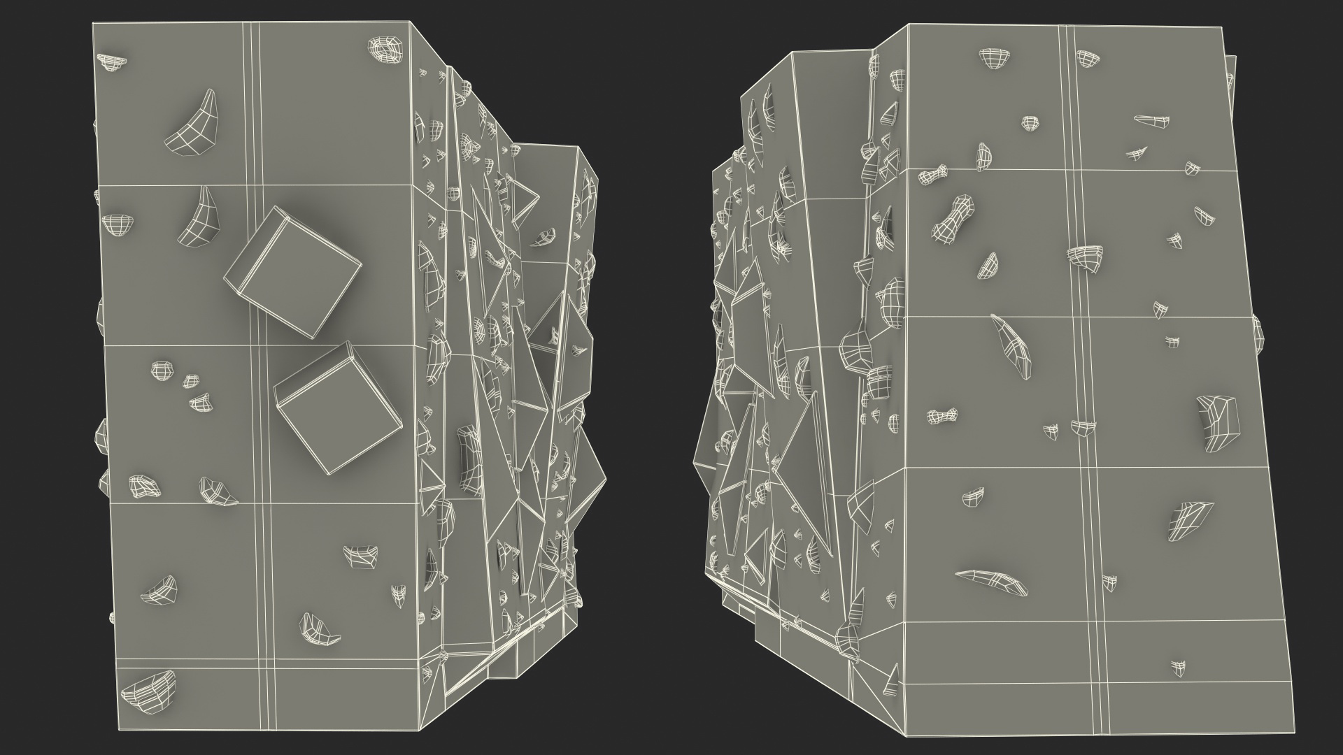 3D model Small Bouldering Climbing Wall