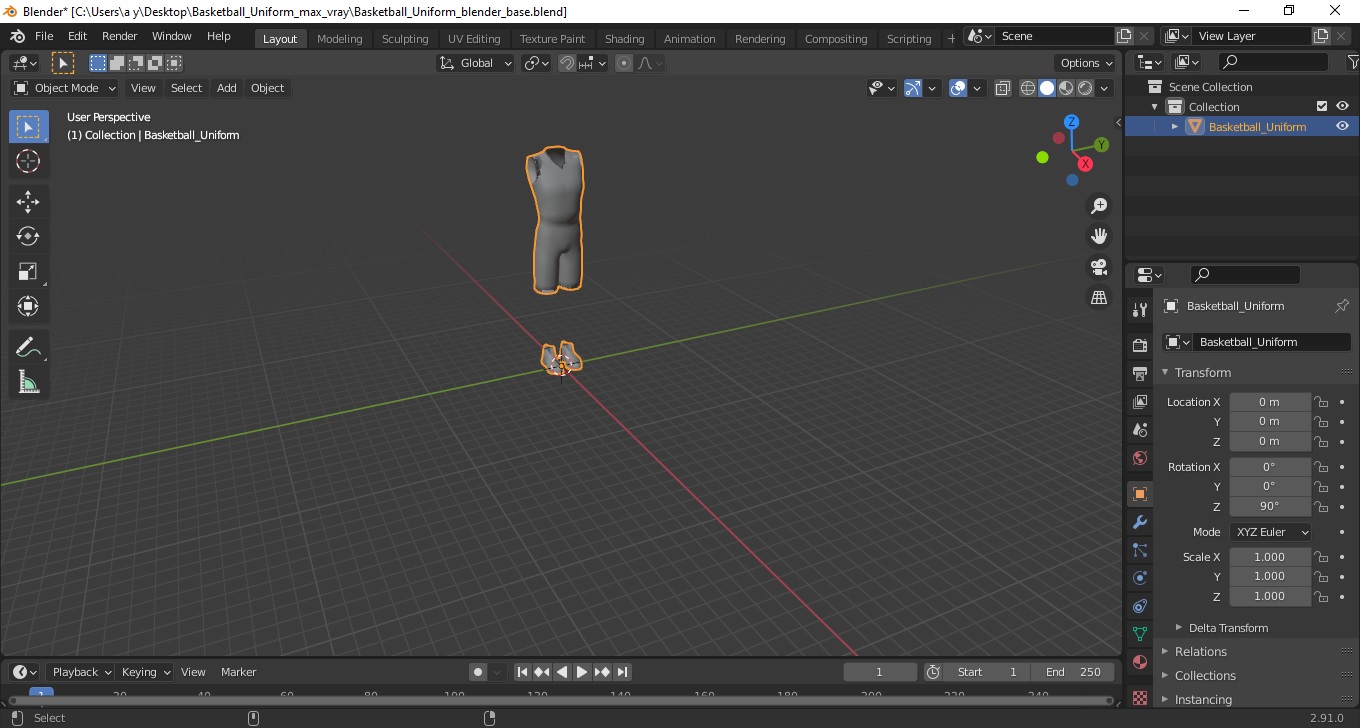 3D Basketball Uniform model