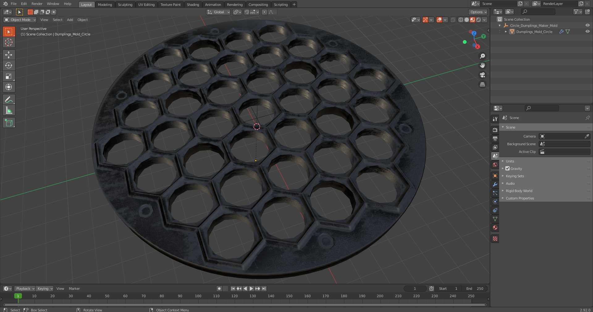 Circle Dumplings Maker Mold 3D