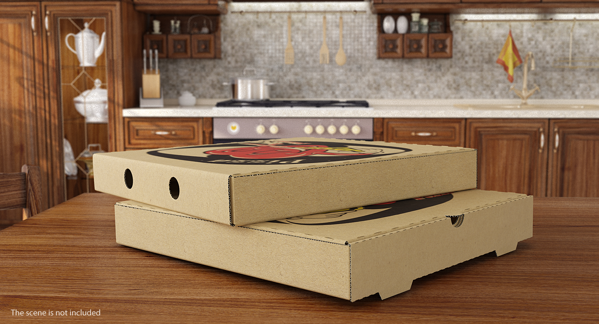 3D Closed Pizza Box