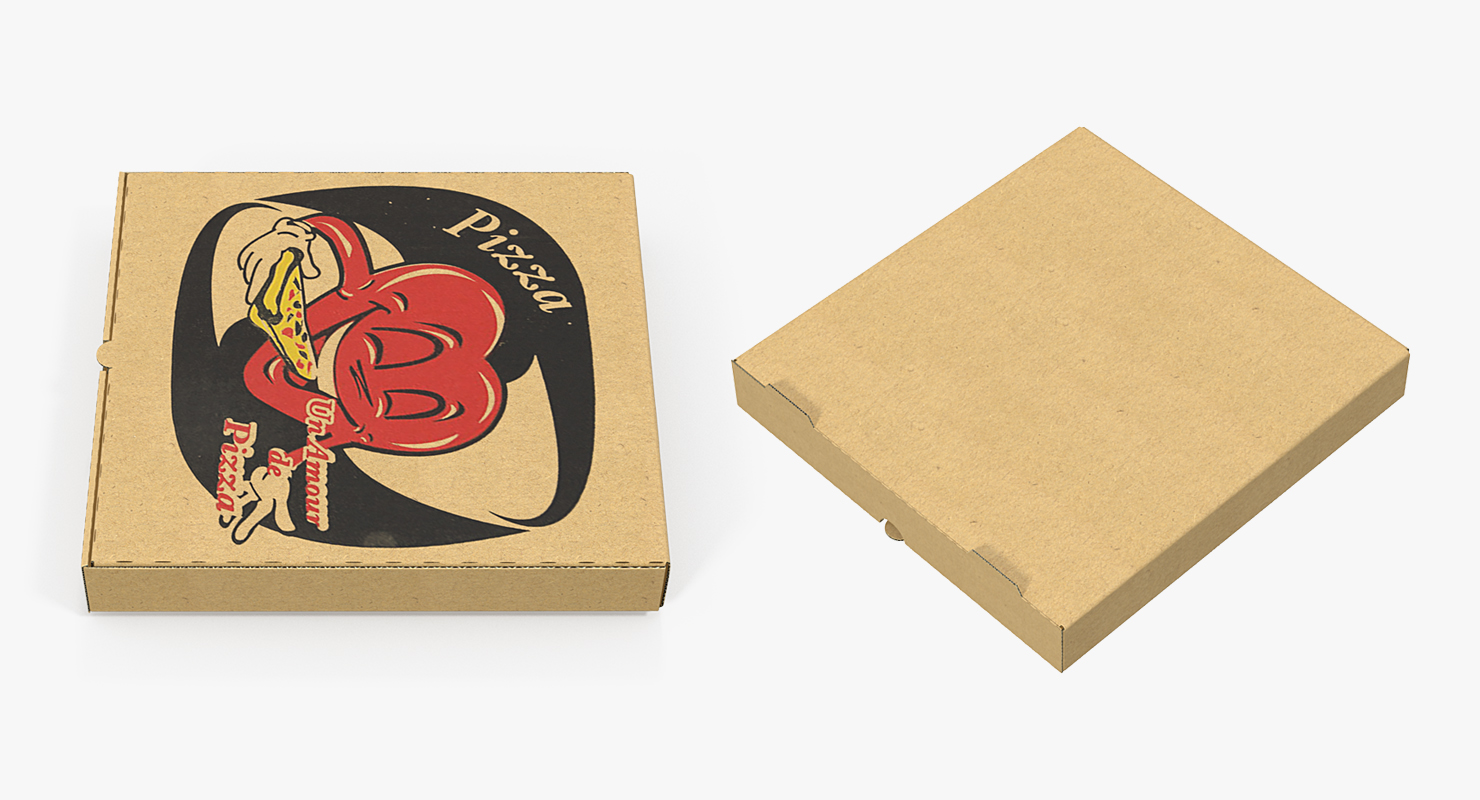 3D Closed Pizza Box