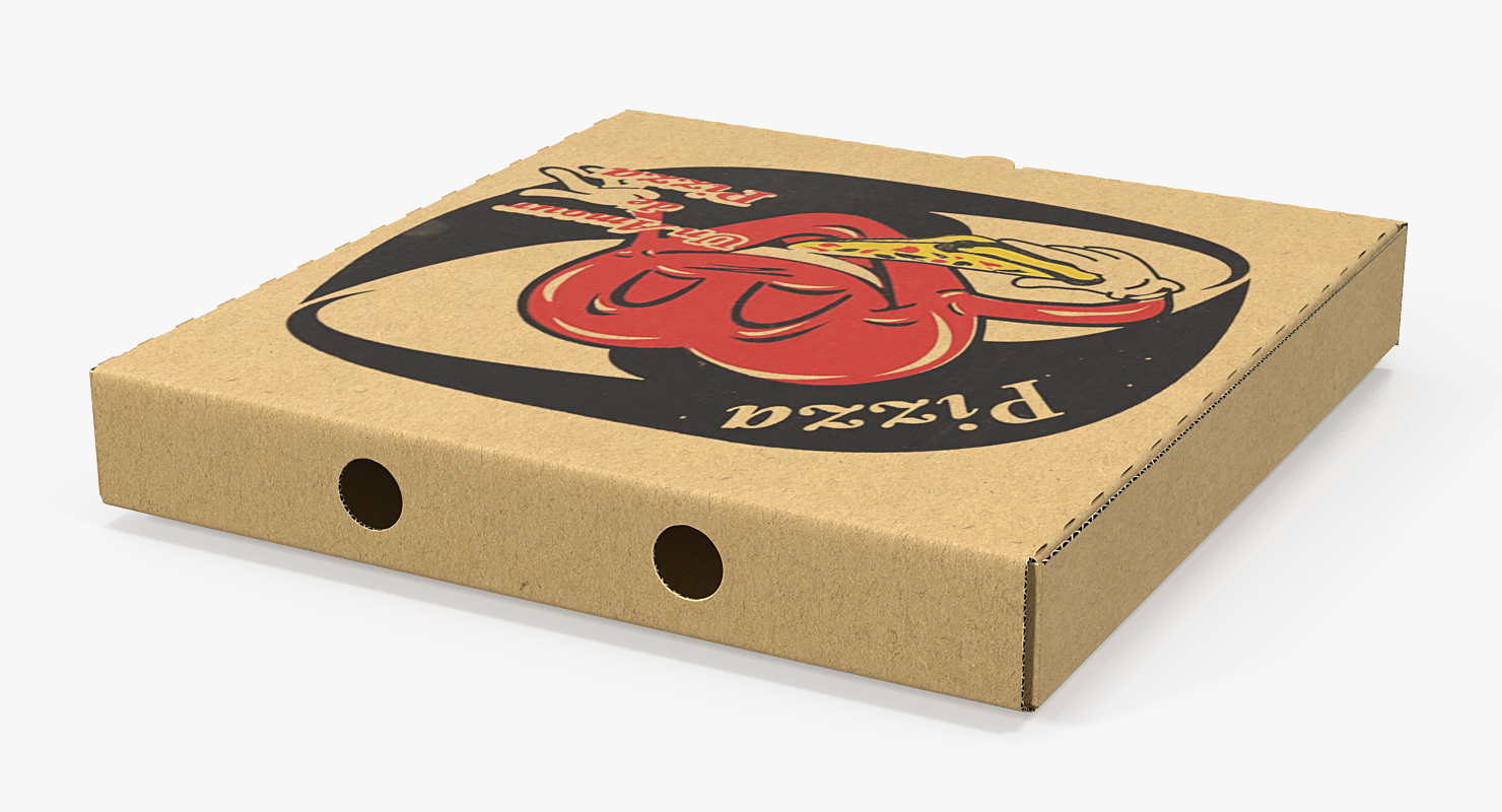 3D Closed Pizza Box