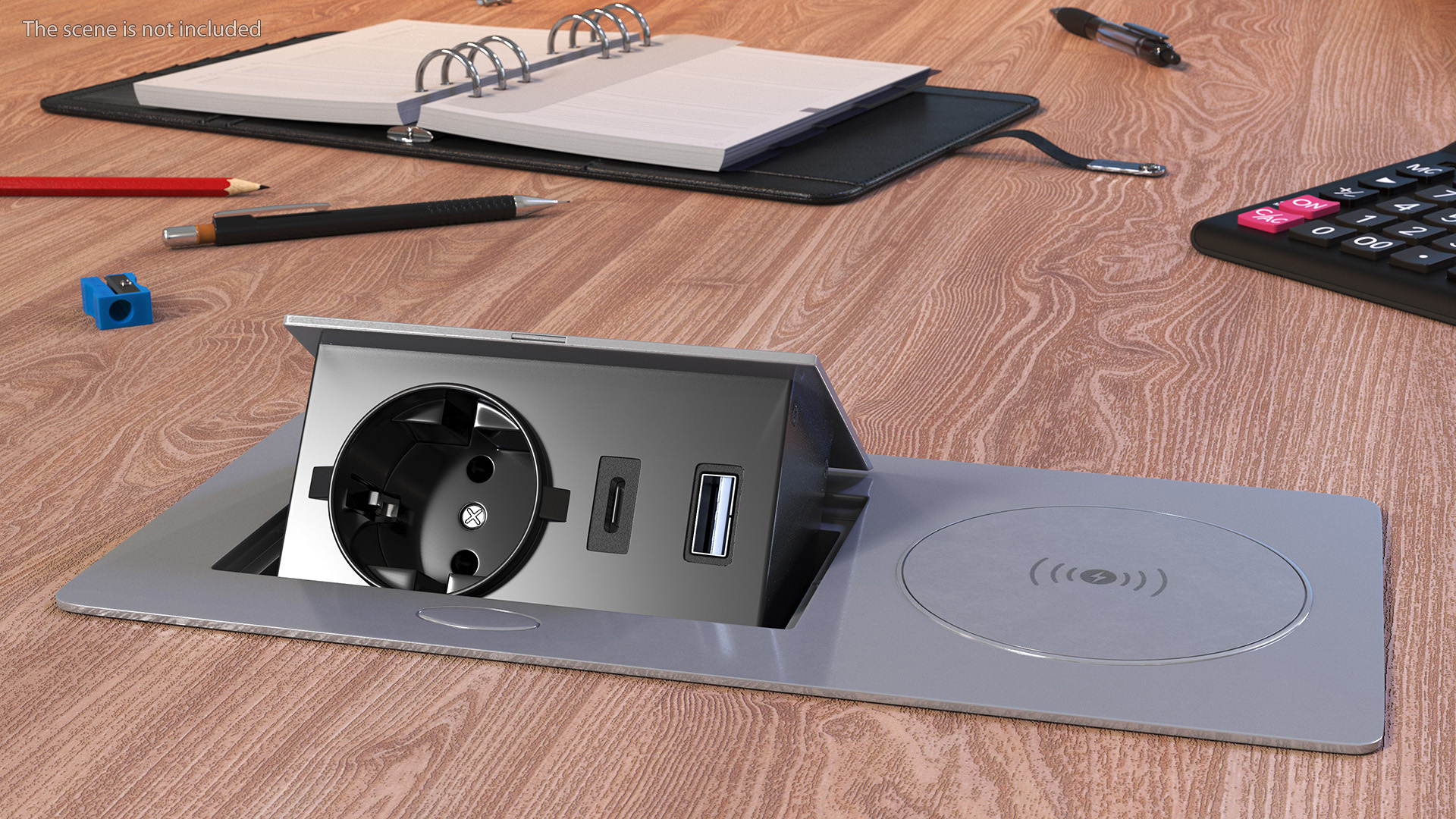 3D Black Single Hidden Socket