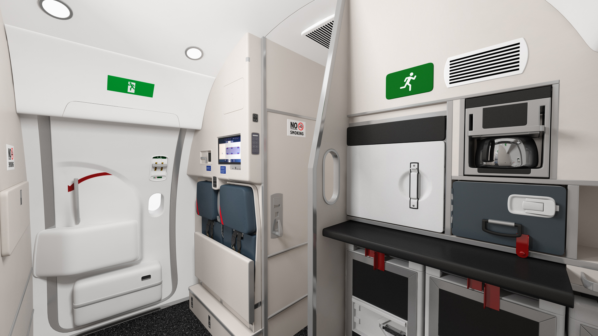 3D Airbus A220 100 Detailed Interior Generic