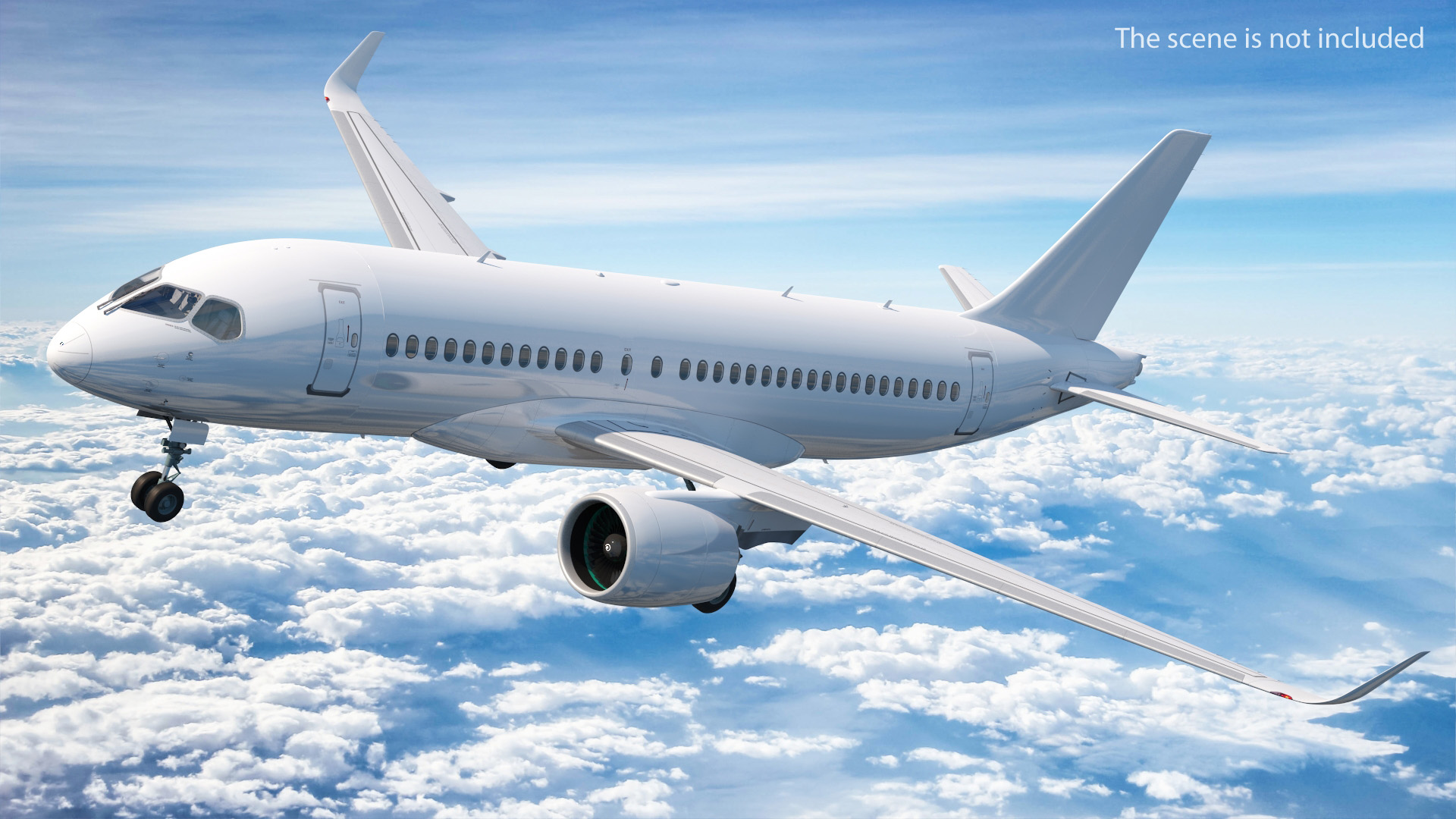 3D Airbus A220 100 Detailed Interior Generic