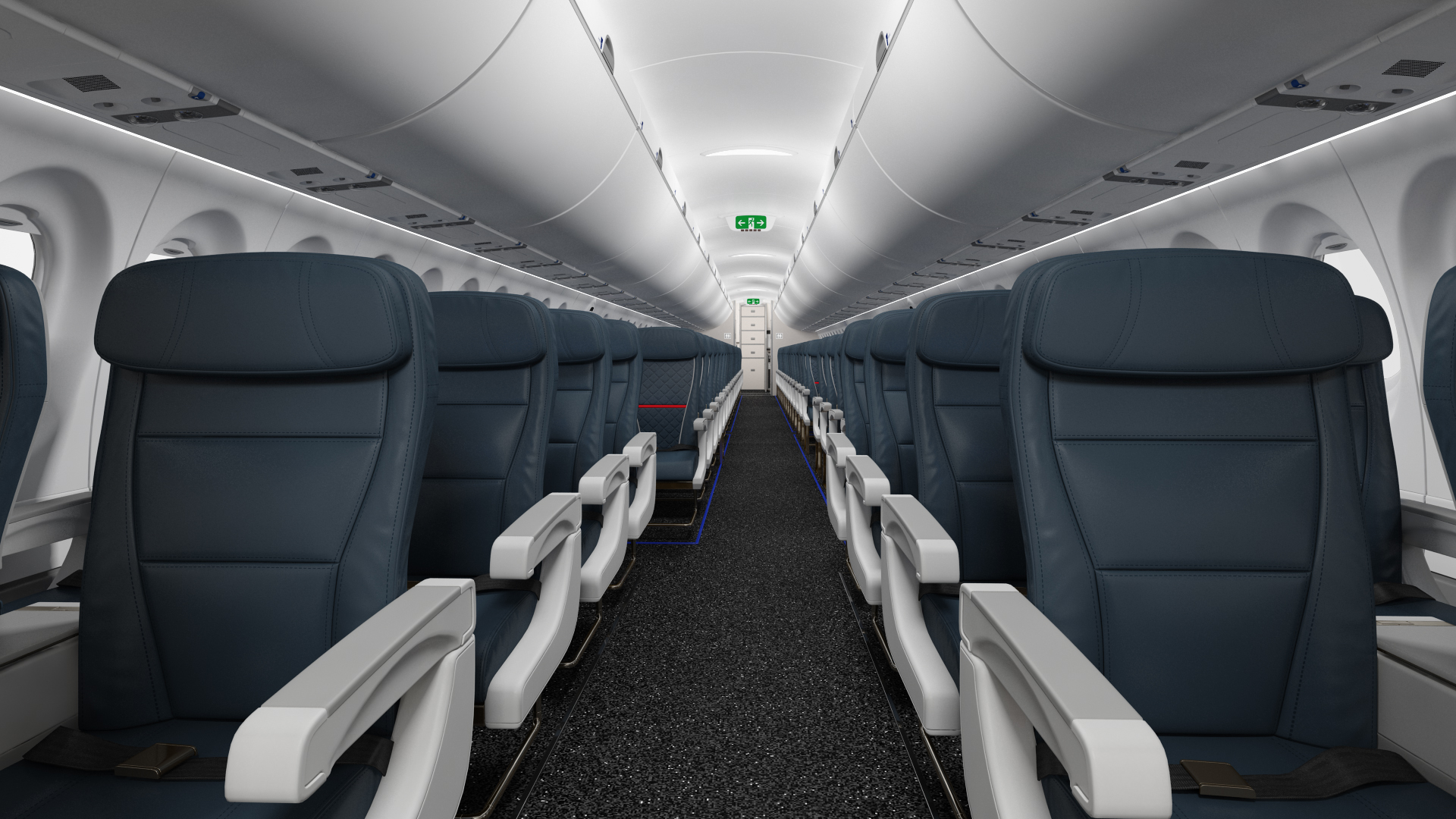 3D Airbus A220 100 Detailed Interior Generic