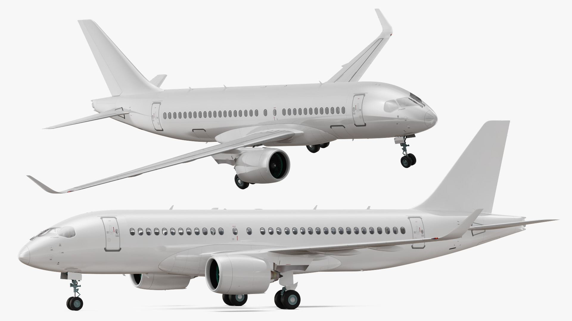 3D Airbus A220 100 Detailed Interior Generic