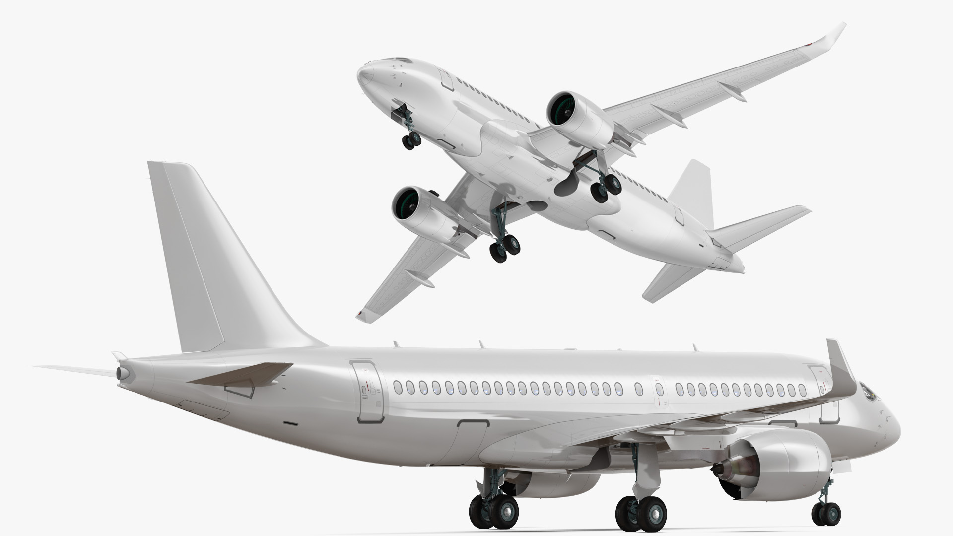 3D Airbus A220 100 Detailed Interior Generic