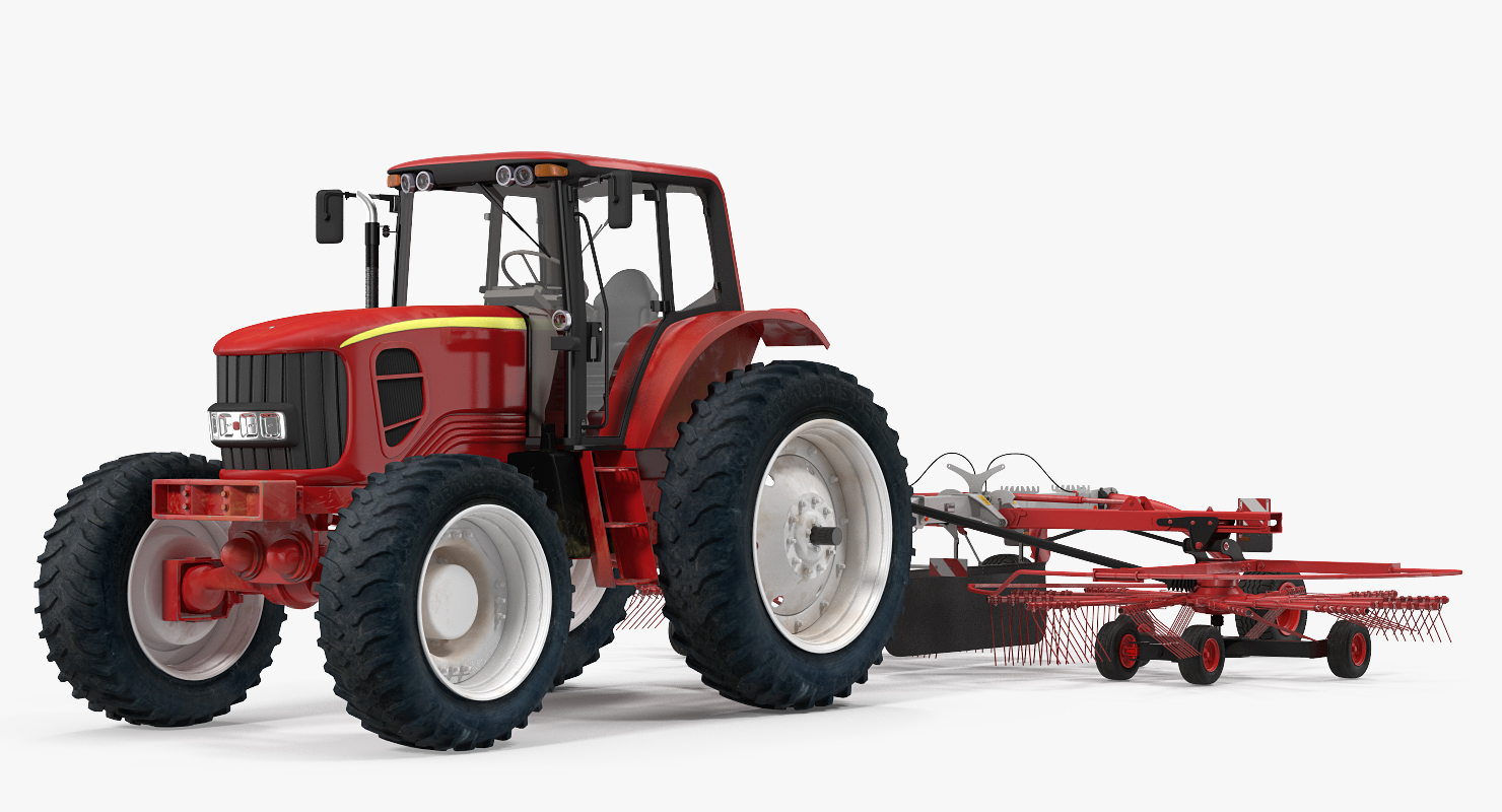 Tractor with Twin Rotary Rake Generic 3D