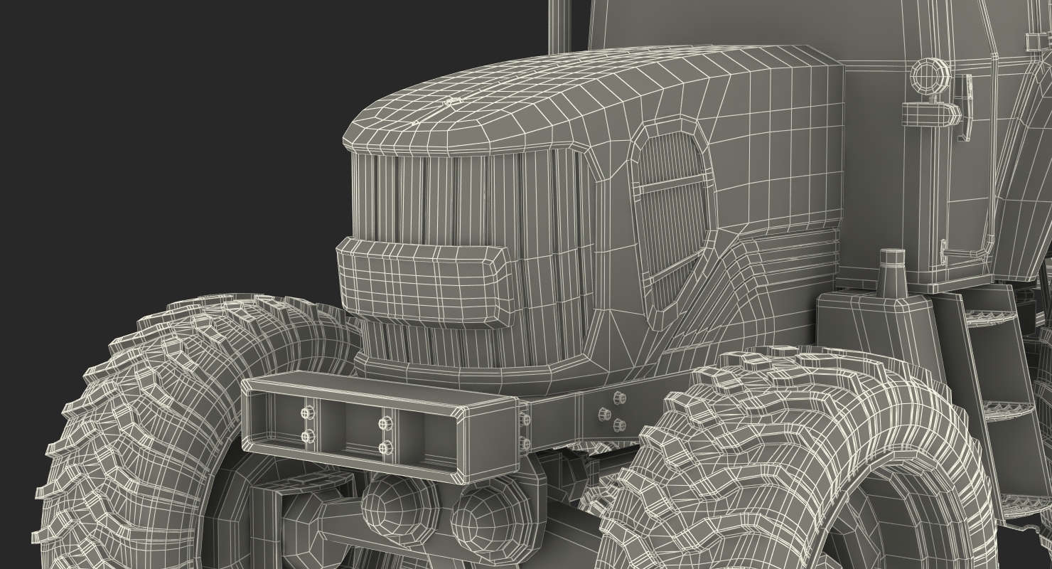 Tractor with Twin Rotary Rake Generic 3D