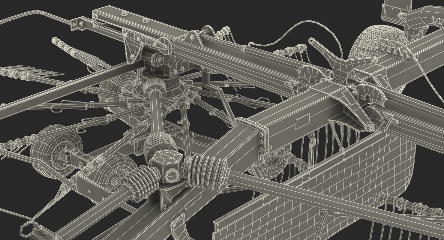 Tractor with Twin Rotary Rake Generic 3D