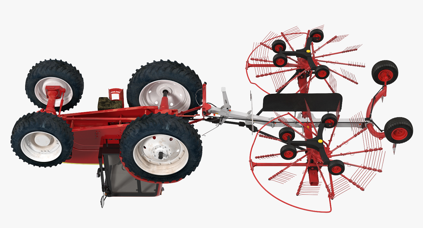Tractor with Twin Rotary Rake Generic 3D