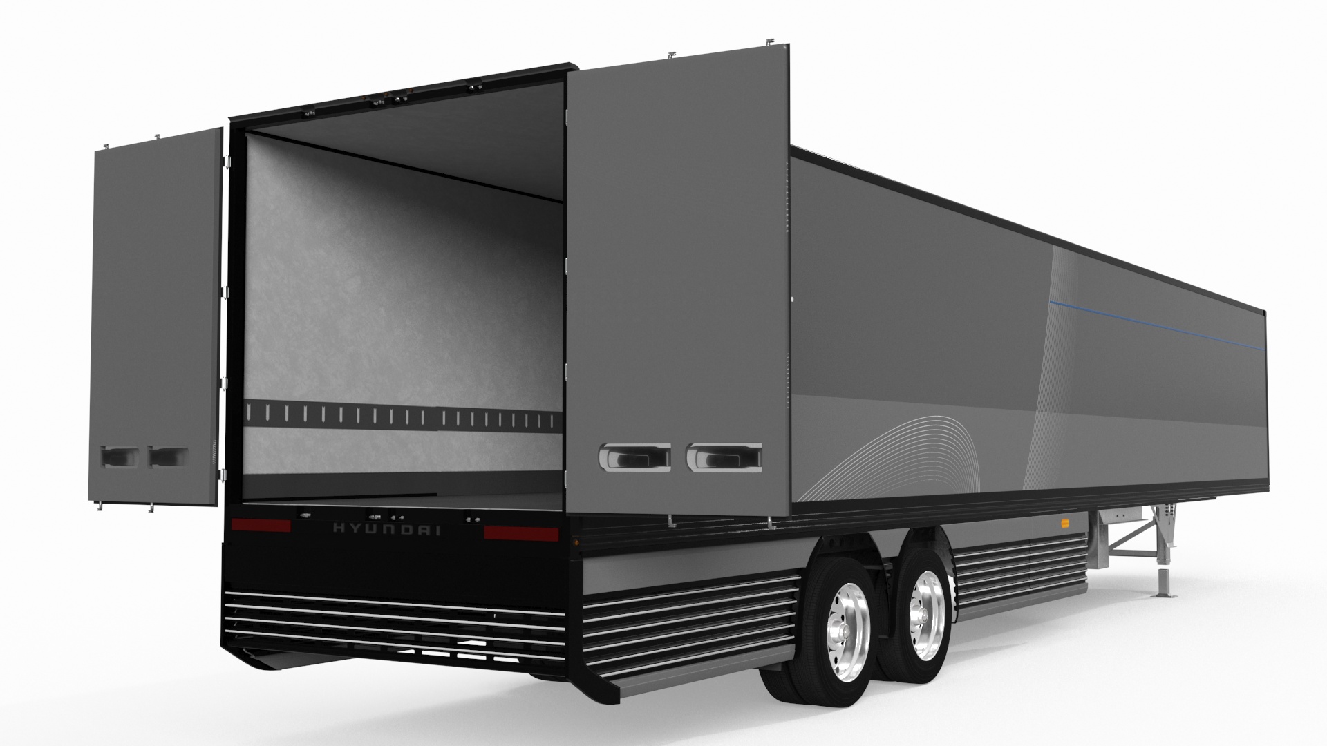 3D Freight Truck with Futuristic Trailer Rigged for Maya model