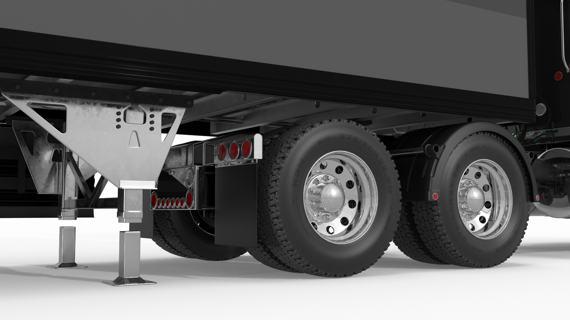 3D Freight Truck with Futuristic Trailer Rigged for Maya model