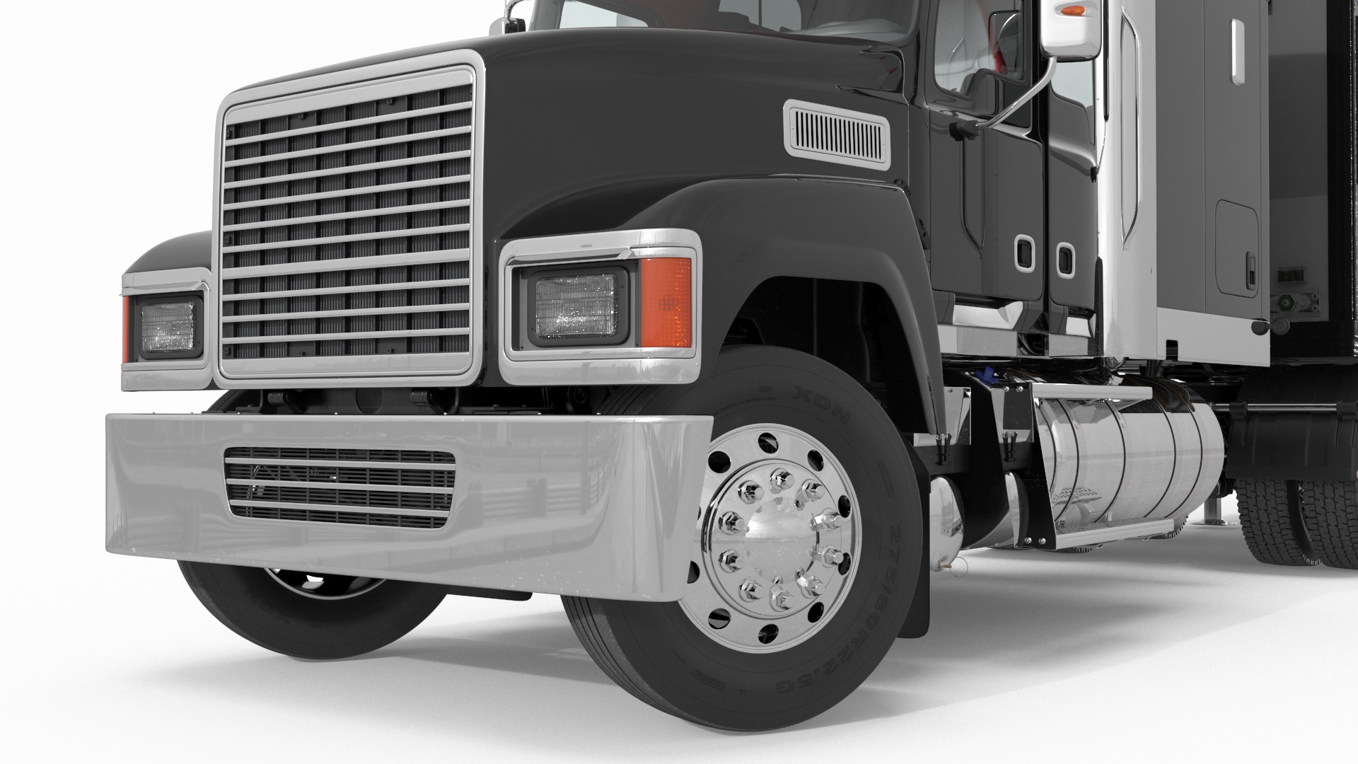 3D Freight Truck with Futuristic Trailer Rigged for Maya model