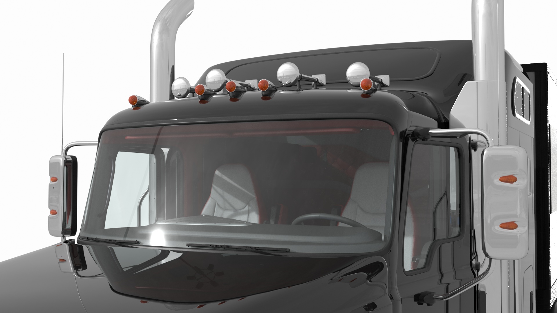 3D Freight Truck with Futuristic Trailer Rigged for Maya model