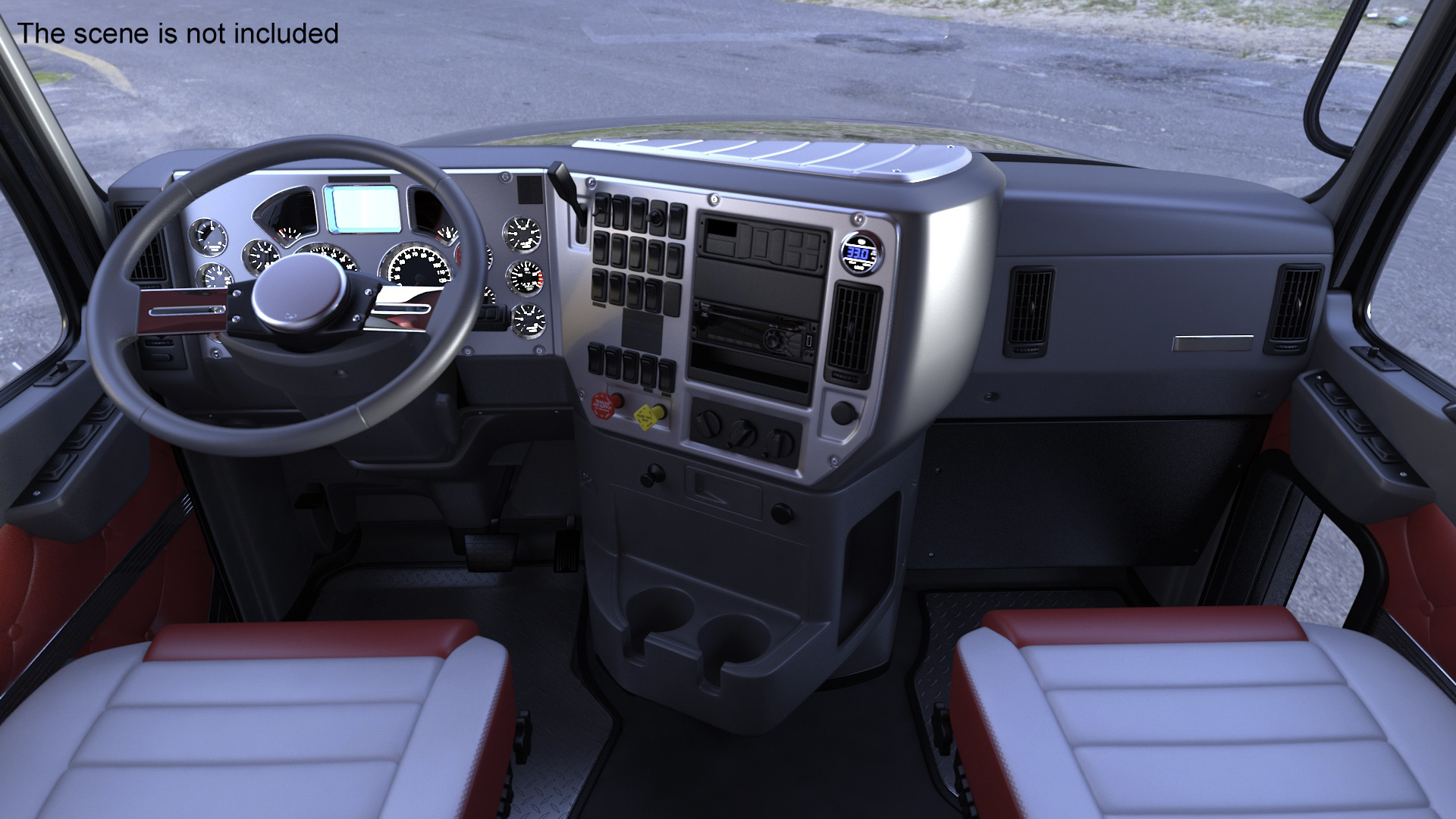 3D Freight Truck with Futuristic Trailer Rigged for Maya model