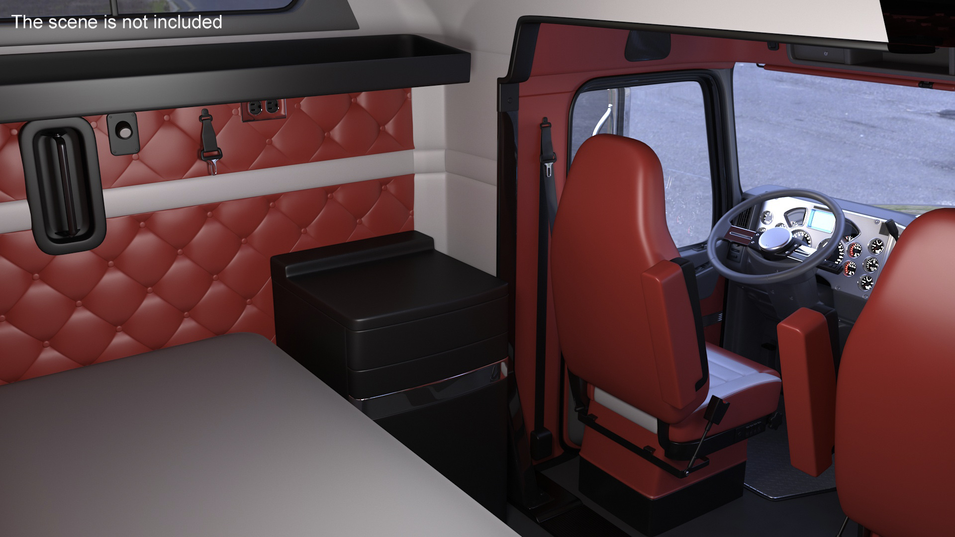 3D Freight Truck with Futuristic Trailer Rigged for Maya model