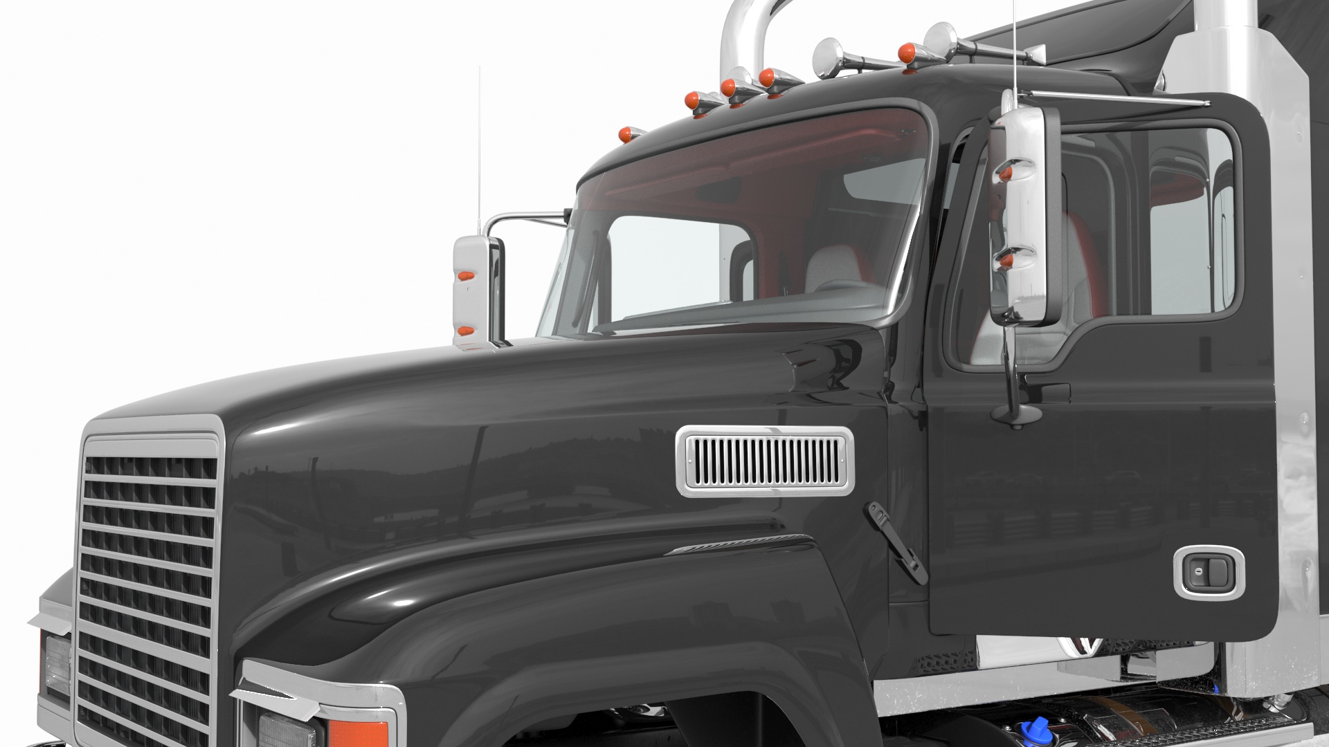 3D Freight Truck with Futuristic Trailer Rigged for Maya model