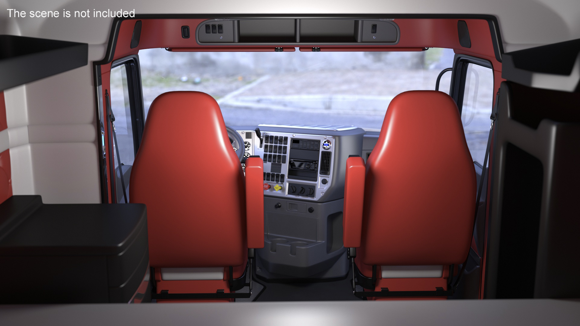 3D Freight Truck with Futuristic Trailer Rigged for Maya model